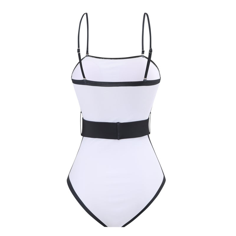 Bikini One-Piece Swimsuit Chiffon Long Skirt Long Sleeve Fashion Swimsuit Beach Gathered Conservative Belly Cover - Image 5