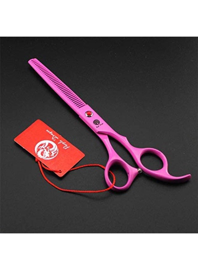 Purple Dragon Professional 7.0 inch 4PCS Pet Grooming Scissors Kit Japan Premium Steel Straight & Curved & Thinning Blade Dog Hair Cutting Shears Set with Case - Image 3