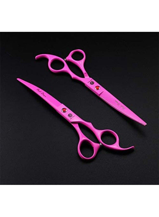 Purple Dragon Professional 7.0 inch 4PCS Pet Grooming Scissors Kit Japan Premium Steel Straight & Curved & Thinning Blade Dog Hair Cutting Shears Set with Case - Image 4