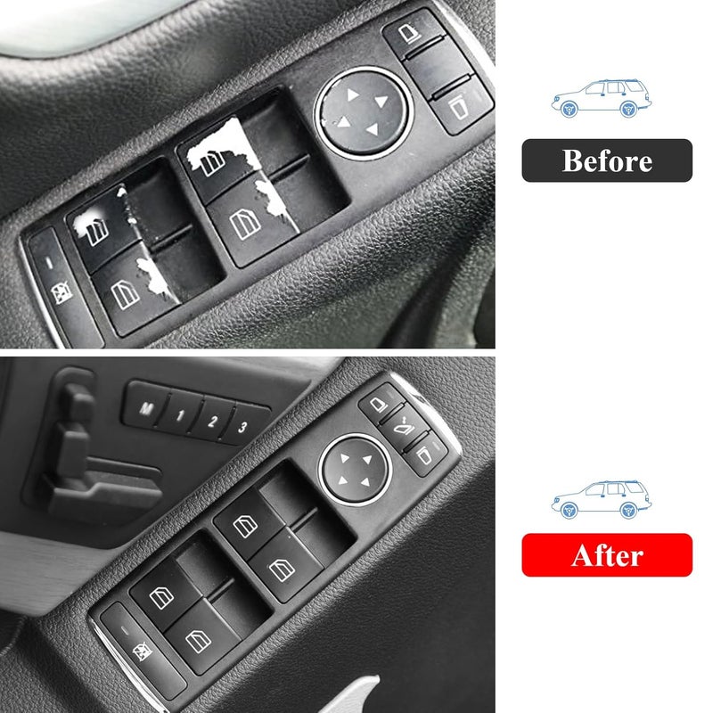 Jaronx for Mercedes Benz Window Switch Button Covers,Power Window Control Switch Buttons for Mercedes Benz C-Class W204 C230 C280 C300 C350, E-Class W212,GLK-Class X204 GLK350 - Image 5