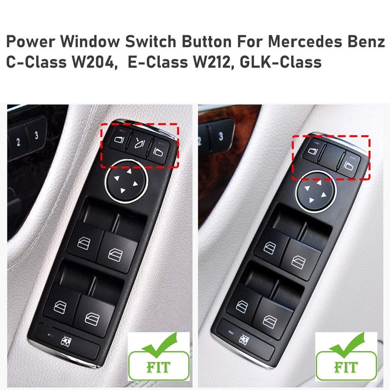 Jaronx for Mercedes Benz Window Switch Button Covers,Power Window Control Switch Buttons for Mercedes Benz C-Class W204 C230 C280 C300 C350, E-Class W212,GLK-Class X204 GLK350 - Image 2