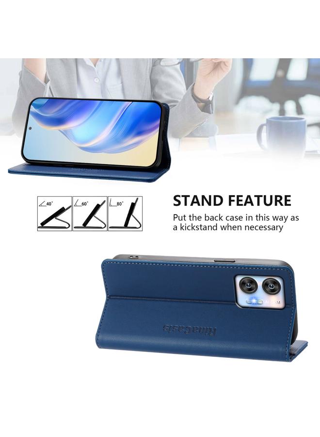 S-TOP Case For Oukitel C35 RC01 Dual-Folded Magnetic Suction RFID Leather Phone Case - Image 4