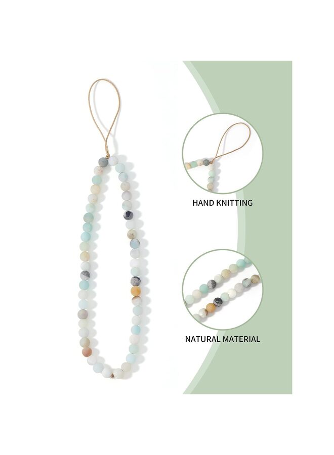 LAMAY THE WHITE SHOP Cell Phone Lanyard Wrist Strap Handmade Natural Gemstone Phone Chain string Semi-Precious Gem Stones Beaded Phone Charm for Keychain Phone Hanging Accessories - Image 4