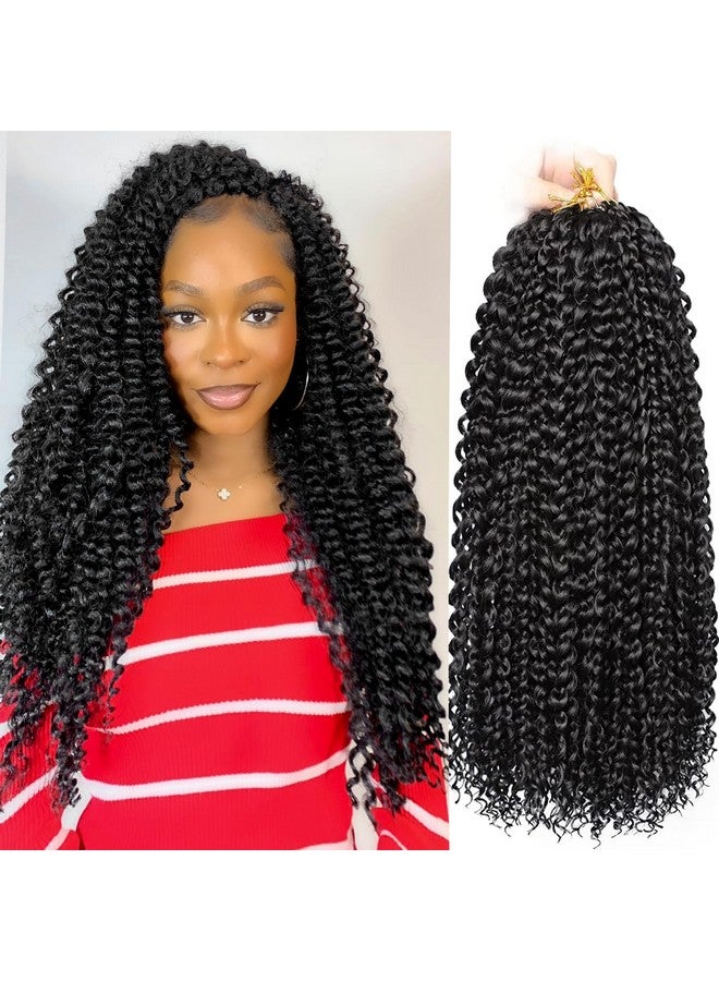 فايوليت شعر باشن تويست بطول 45.72 سم، 8 حزم شعر كروشيه مموج مائي للنساء السود، جدائل شعر بوهيمية طويلة، ضفائر شعر كروشيه صناعية (18 بوصة 1B) - Image 1