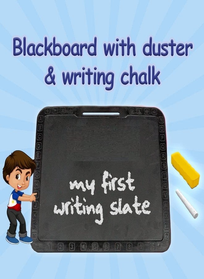 PEZYOX Educational Classic Slate 2 In 1 With Duster To Scribble, Count & Learn With Fun For Kids, Purple - Image 2