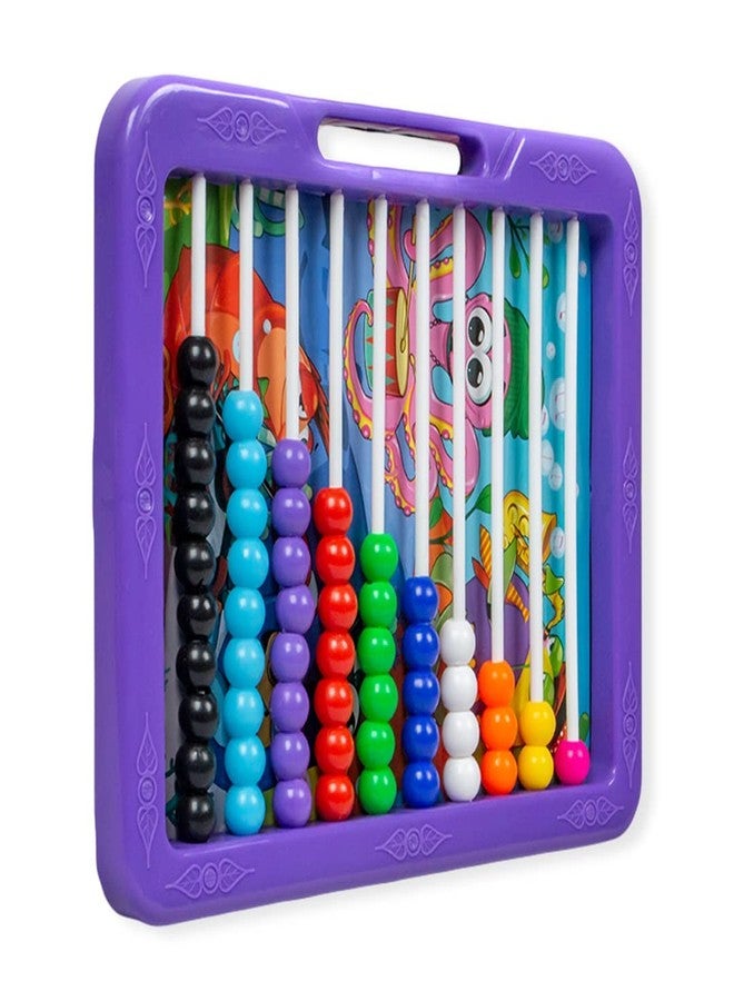 PEZYOX Educational Classic Slate 2 In 1 With Duster To Scribble, Count & Learn With Fun For Kids, Purple - Image 1