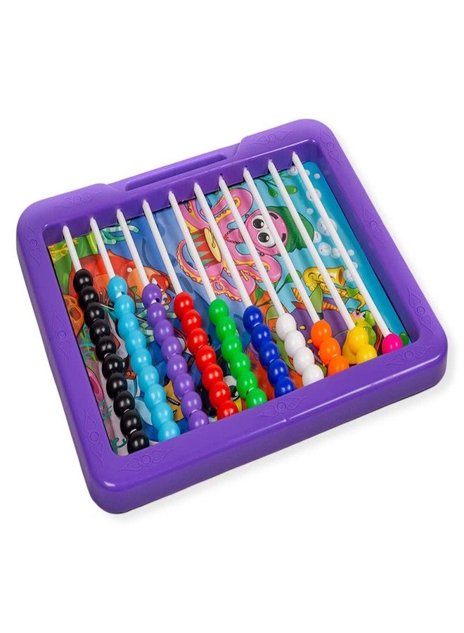 PEZYOX Educational Classic Slate 2 In 1 With Duster To Scribble, Count & Learn With Fun For Kids, Purple - Image 5