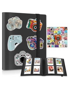BIGTHREE 160 Pockets Mini Photo Album for Fujifilm Instax Mini Camera, for Polaroid Snap, for Z2300, for SocialMatic Instant Cameras & for Zip Instant Printer,with 50 Colorful Stickers (Black)  - Image 1