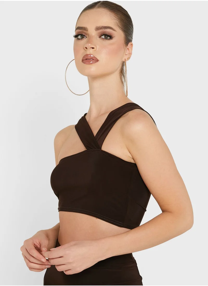 LASULA Halter Neck Wrap Top