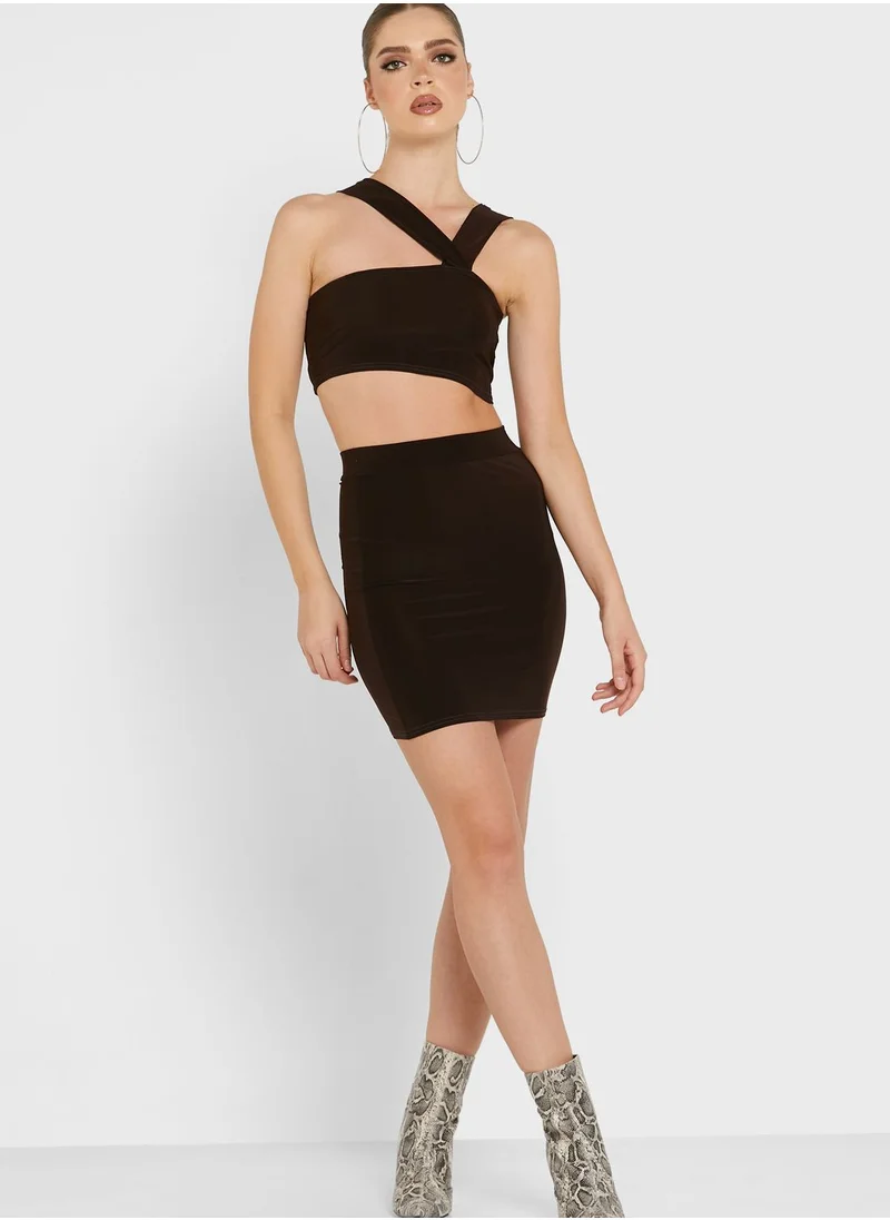 LASULA Halter Neck Wrap Top
