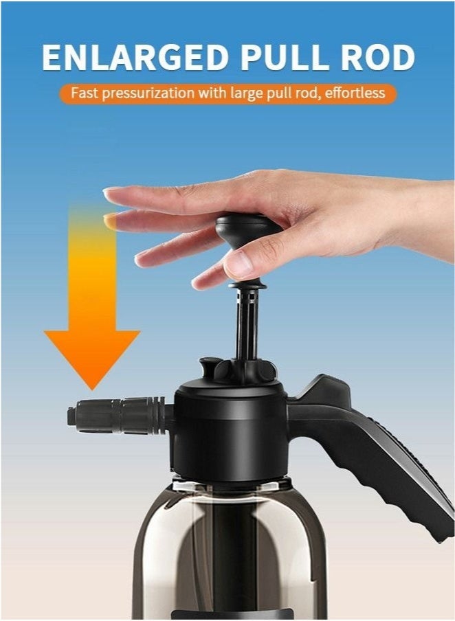 لبونير مضخة ضغط يدوية لغسيل السيارات المحمولة، علبة سقاية رغوية سعة 2 لتر، مستلزمات تنظيف السيارة، بخاخ ضغط للمنزل والحديقة والسيارة - Image 4