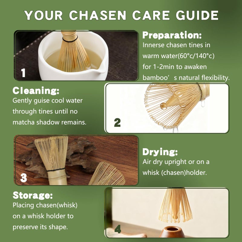 Clay&Fire Matcha Whisk, Handcrafted Bamboo Whisk for Matcha Powder, Traditional Japanese Chasen for Matcha Stirrer, 100% Natural Matcha Wisk - Image 4