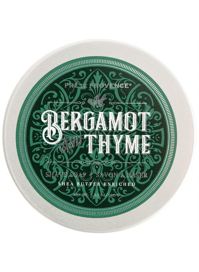 Pre De Provence Bergamot & Thyme Men's Fragrance Collection, Shave Soap in Tin, 150 G - Image 1