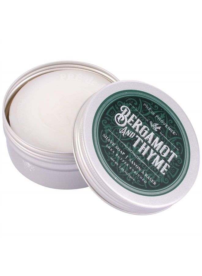 Pre De Provence Bergamot & Thyme Men's Fragrance Collection, Shave Soap in Tin, 150 G - Image 3