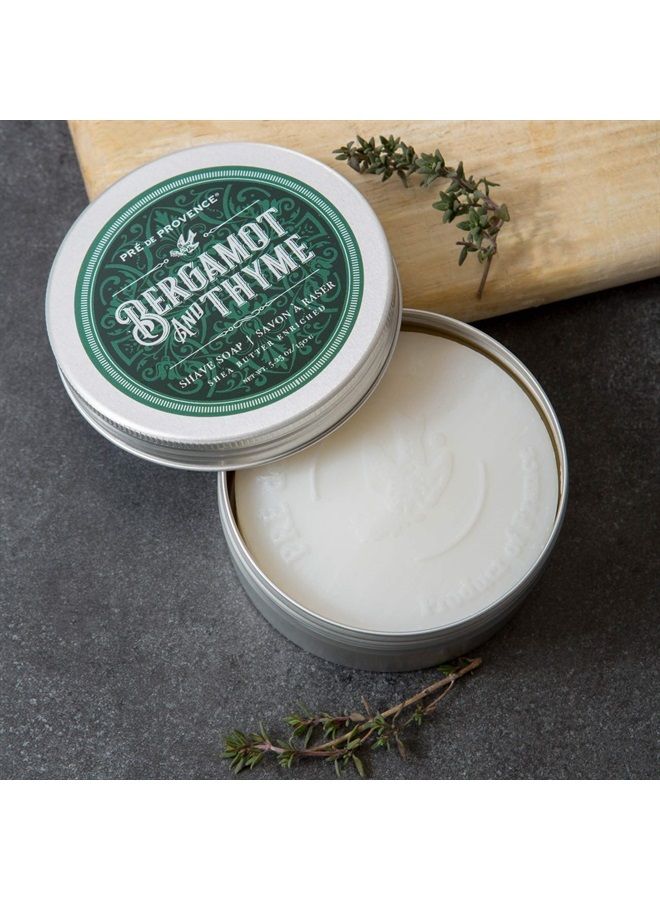 Pre De Provence Bergamot & Thyme Men's Fragrance Collection, Shave Soap in Tin, 150 G - Image 4