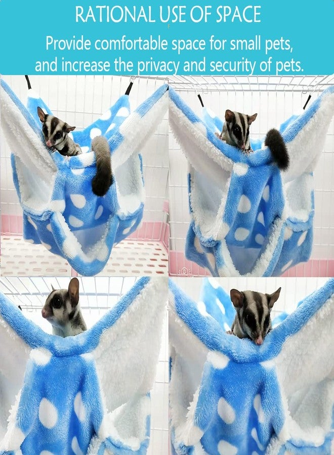 LEFTSTARER Rat Ferret Sugar Glider Cage Hammock Bedding Small Pet Cage Accessories Toy Triple-Layer Hammock Bedding for Hamster Guinea Pig Sugar Glider Rat Ferret Chinchilla Playing Sleeping (Blue) - Image 5