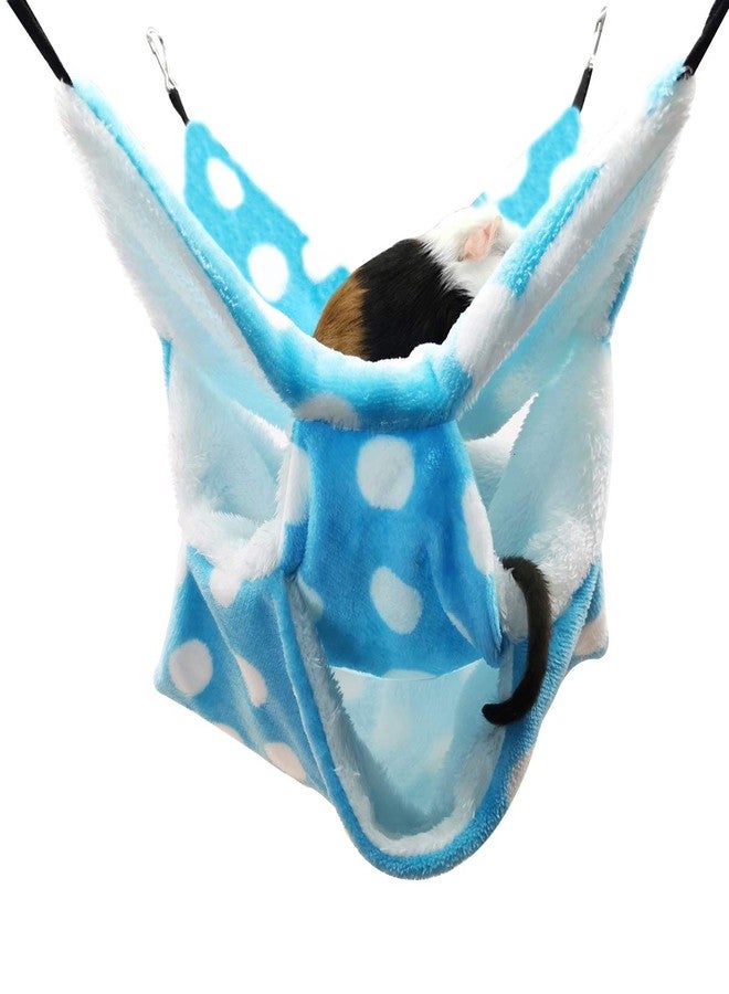 LEFTSTARER Rat Ferret Sugar Glider Cage Hammock Bedding Small Pet Cage Accessories Toy Triple-Layer Hammock Bedding for Hamster Guinea Pig Sugar Glider Rat Ferret Chinchilla Playing Sleeping (Blue) - Image 1
