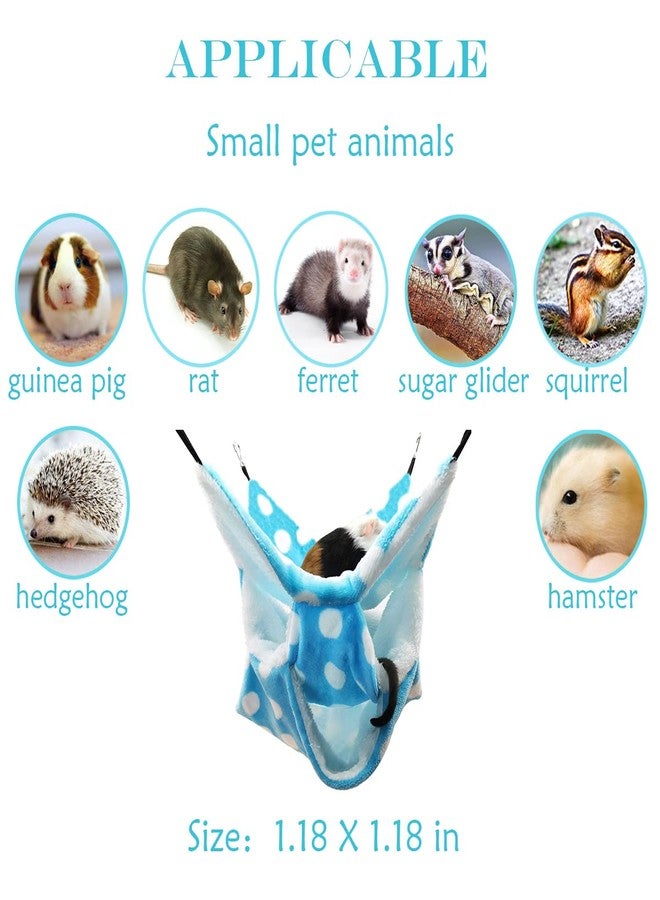LEFTSTARER Rat Ferret Sugar Glider Cage Hammock Bedding Small Pet Cage Accessories Toy Triple-Layer Hammock Bedding for Hamster Guinea Pig Sugar Glider Rat Ferret Chinchilla Playing Sleeping (Blue) - Image 2