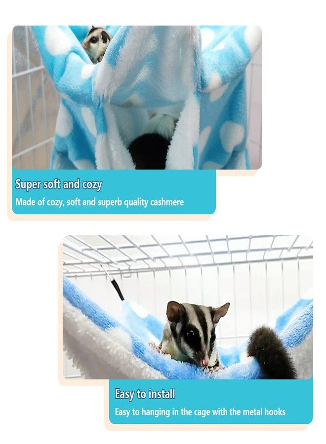 LEFTSTARER Rat Ferret Sugar Glider Cage Hammock Bedding Small Pet Cage Accessories Toy Triple-Layer Hammock Bedding for Hamster Guinea Pig Sugar Glider Rat Ferret Chinchilla Playing Sleeping (Blue) - Image 3