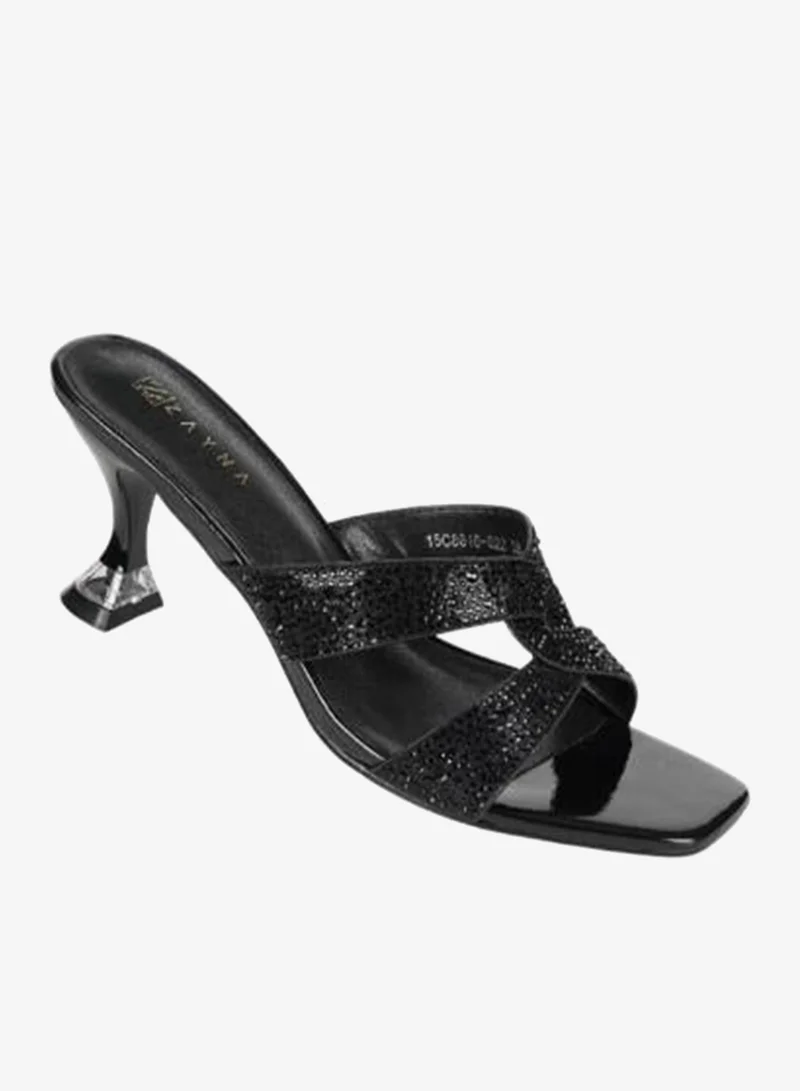 ZAYNA 221-234 Zayna Ladies Kitten Heel Sandals 15C8618-622 Black