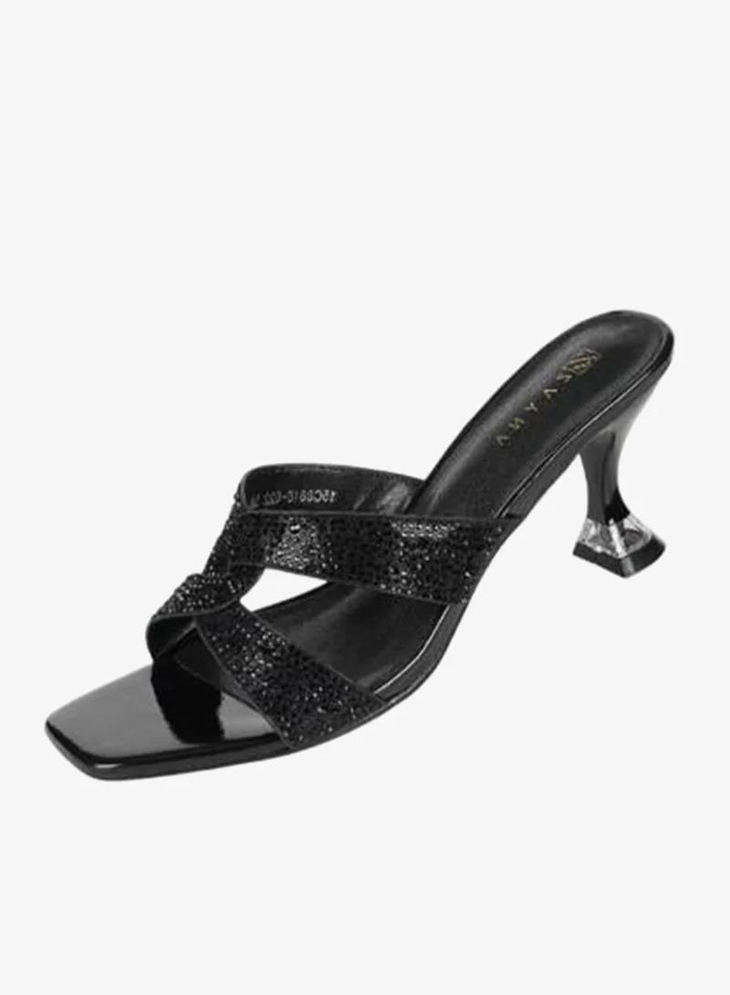ZAYNA 221-234 Zayna Ladies Kitten Heel Sandals 15C8618-622 Black