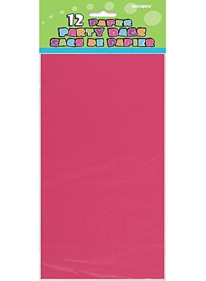 يونيك 59005 أكياس ورقية للحفلات باللون الوردي الفاتح، عبوة من 12 قطعة - Image 2