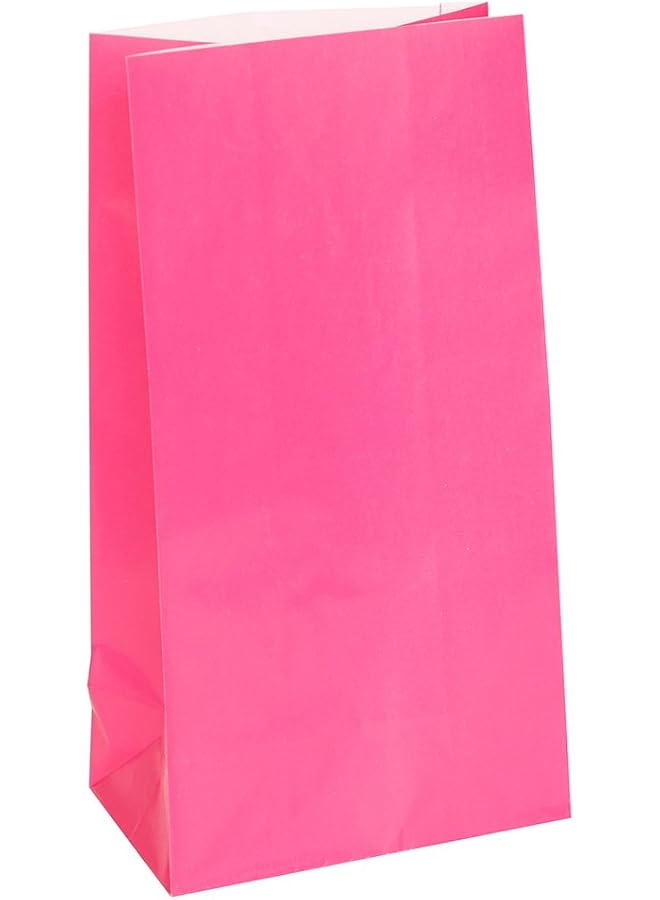 يونيك 59005 أكياس ورقية للحفلات باللون الوردي الفاتح، عبوة من 12 قطعة - Image 1