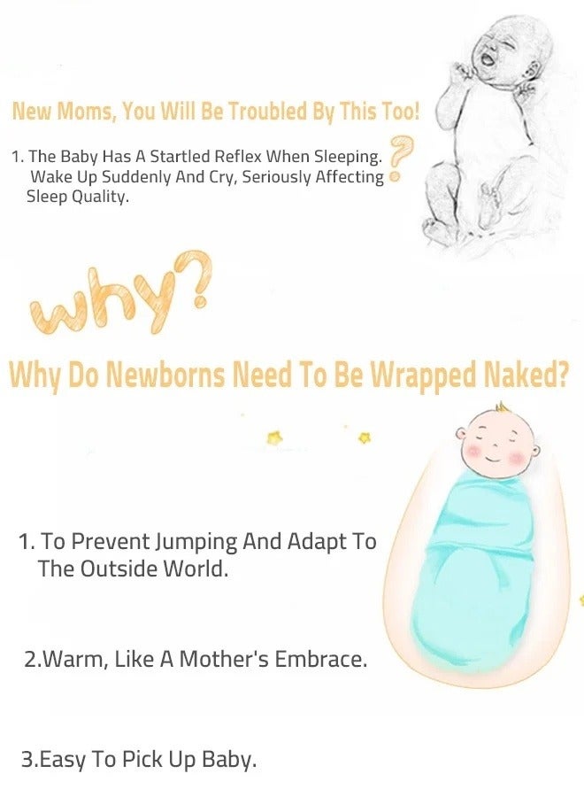 MIXDE 8 PCS Baby Swaddle Blanket Wrap Cap Gloves and Foot Straps Set Newborn Infant Sleep Sack With Caps 100% Breathable Cotton 0-4 Month - Image 3