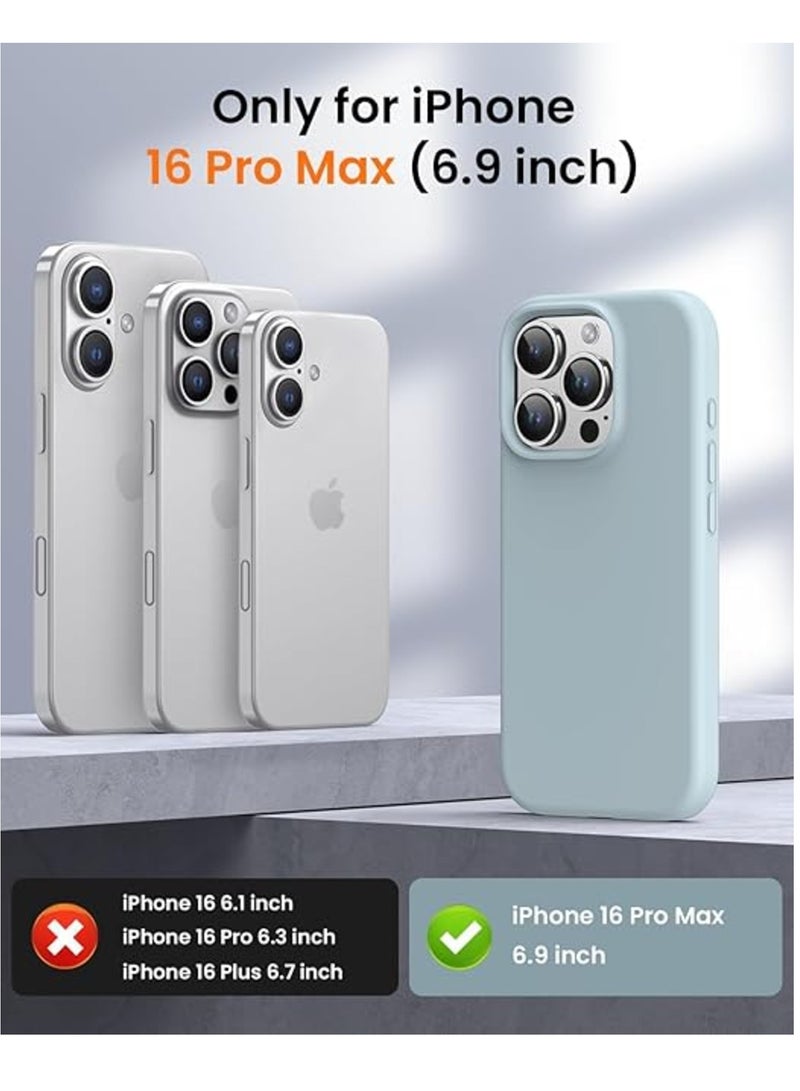 ELTRAZONE Sky Blue Silky Soft Touch Case for iPhone 16 Pro Max – Premium Liquid Silicone Bumper - Image 2