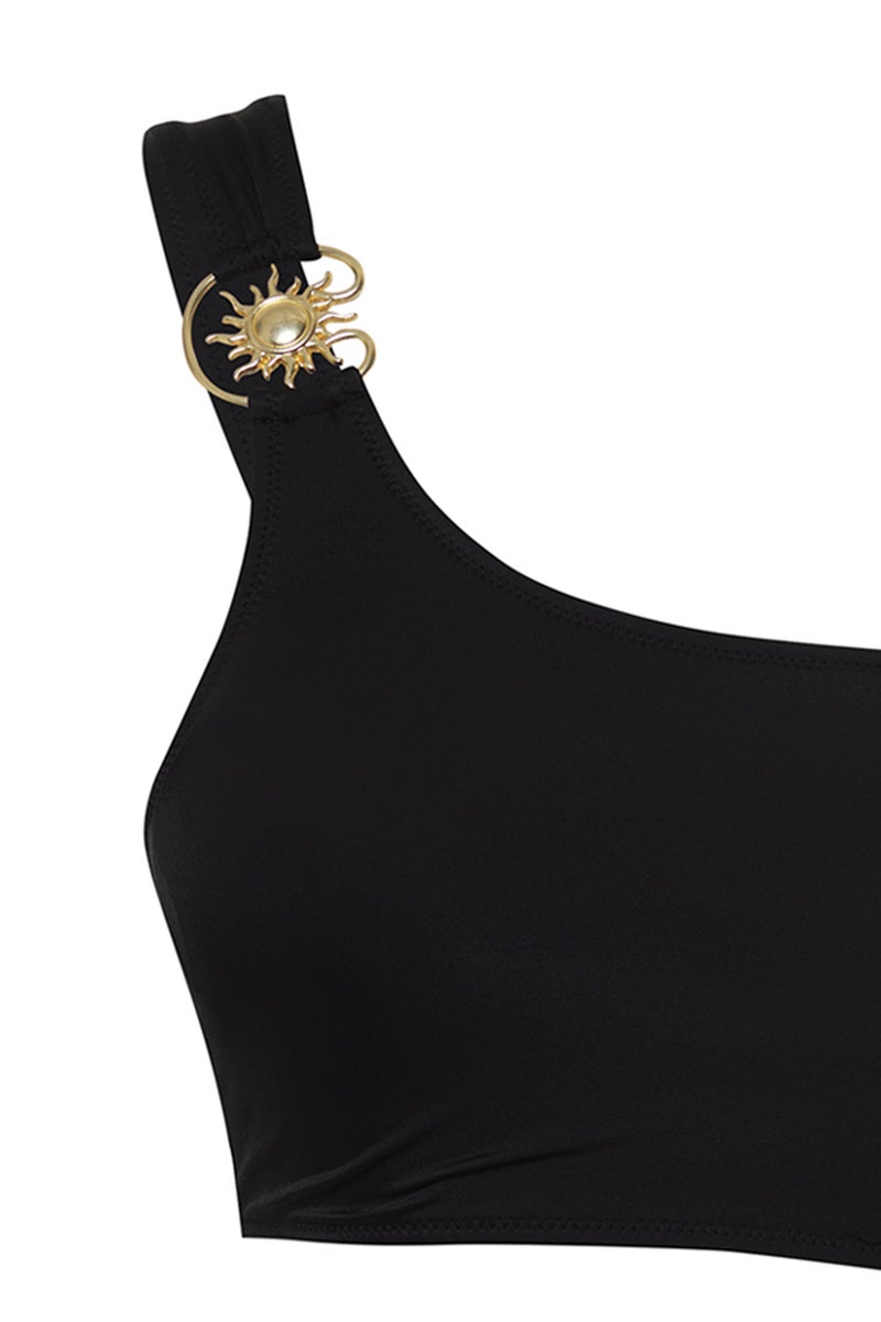 trendyol Black One Shoulder Sun Accessory Premium Cut Out/Windowed Regular Swimsuit - Image 5