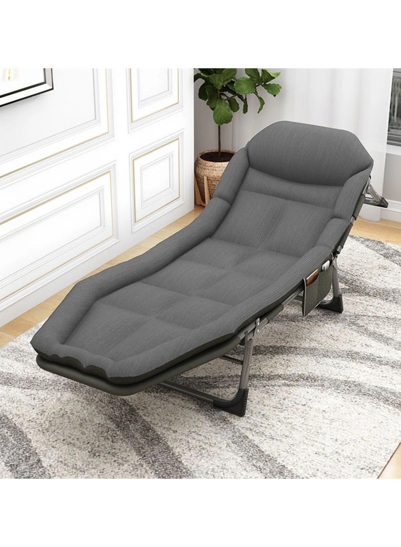 DubaiGallery Folding Sun Lounger, Garden Lounger, Deck Chair with Storage Bag, Padded Camping Bed - Image 2