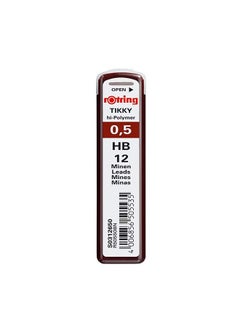 Rotring Tikky Mechanical Pencil Lead 0.5Mm Hb, 12 Lead (R505 508 Hb)  - Image 1