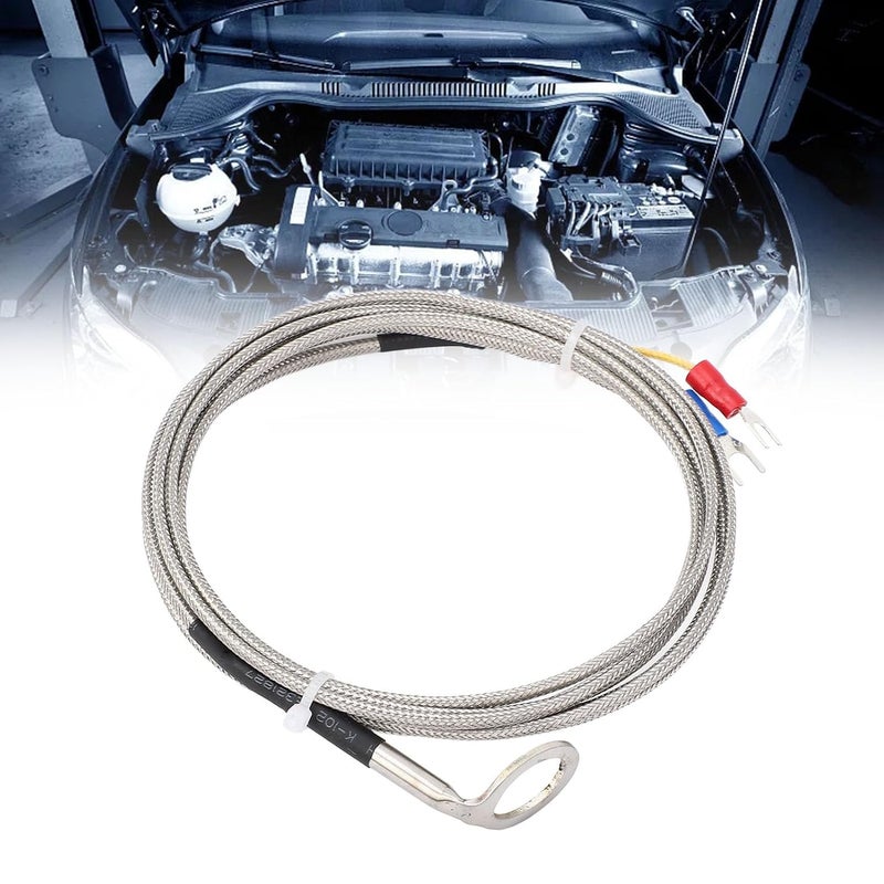 Durability enhanced K Type Thermocouple Sensor Bend Probe Temperature Probe, Stainless Steel Cylinder Head Temp Sensor for Automotive Engine CHT Measurement with 14mm ID Washer, Metal Woven Wire Local supply chain stock Confirmed available stock Changing environment compatible Dispersed regional warehouses Gulf mainstream practical design Climate adapted delivery plan Long lifespan Low maintenance Fast warehouse picking All space matching look Upgraded general material Natural material Easy clean surface Global trendy simple build Timely planned dispatch Riyadh Jeddah Dammam ship Carefully engineered build Set product combo compatible Consistent single item quality Regular scheduled transit Temp & permanent project compatible Minimal design Personal & public compatible Cost effective fine quality - Image 2
