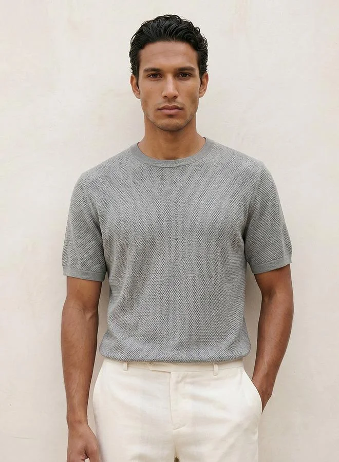 Iconic POPCORN CREW NECK FLAT TEE