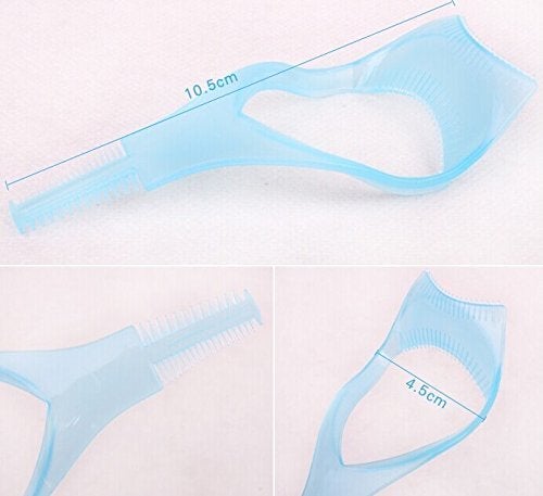 Gugzy 3 in 1 Makeup Eyelash Tool Upper Lower Lash Mascara Applicator Guide Eyelash Comb Cosmetic Tool 2 Blue - Image 3