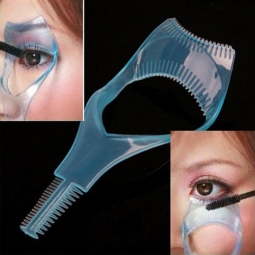 Gugzy 3 in 1 Makeup Eyelash Tool Upper Lower Lash Mascara Applicator Guide Eyelash Comb Cosmetic Tool 2 Blue - Image 5