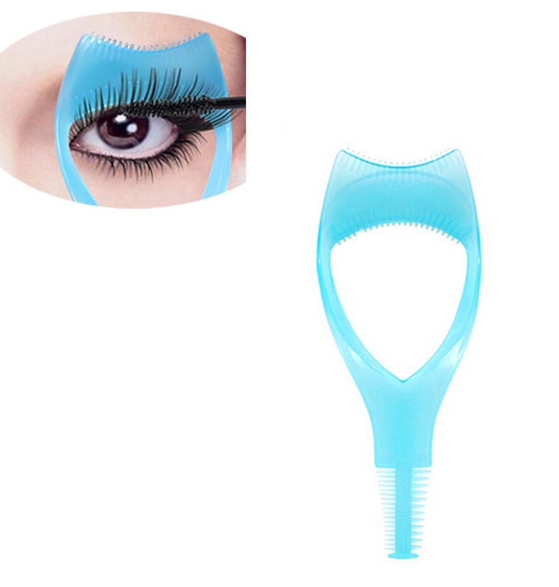 Gugzy 3 in 1 Makeup Eyelash Tool Upper Lower Lash Mascara Applicator Guide Eyelash Comb Cosmetic Tool 2 Blue - Image 2