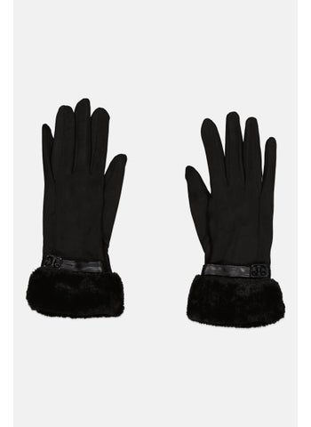 Women 1 Pair Buckle Logo With Fauxfur Cuff Gloves, Assorted - pzsku/ZEEFFF29C1EB943D15B7EZ/45/1746208493/e3573a9a-5b4b-4ca2-a411-40452da00598