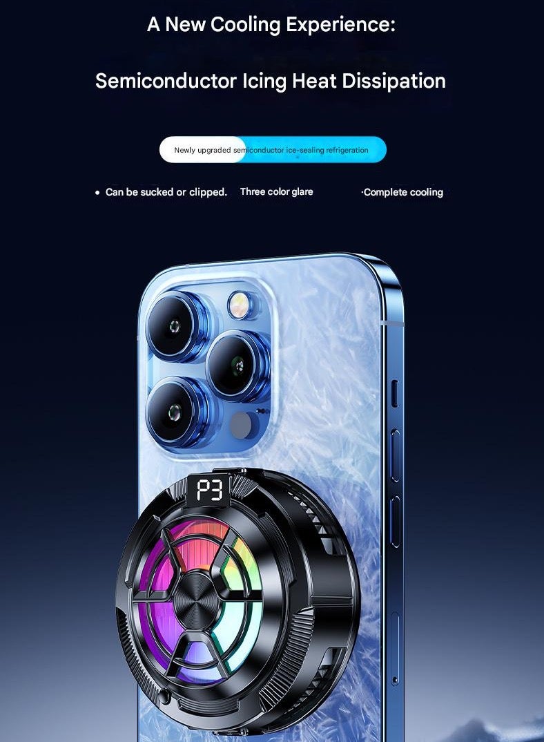 Moonstone Creations 2026 Upgraded Semiconductor Ice-Cooling Phone Cooler - Magnetic & Clip-on, 3-Speed Rapid Cooling, Gaming & Live Streaming Companion - Image 2