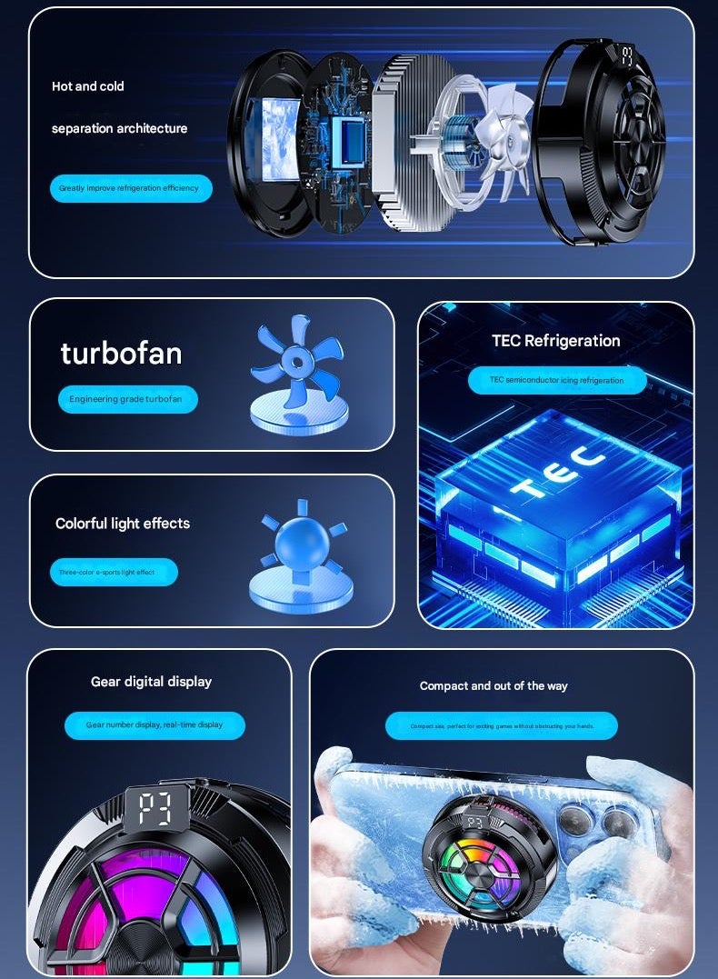 Moonstone Creations 2026 Upgraded Semiconductor Ice-Cooling Phone Cooler - Magnetic & Clip-on, 3-Speed Rapid Cooling, Gaming & Live Streaming Companion - Image 3