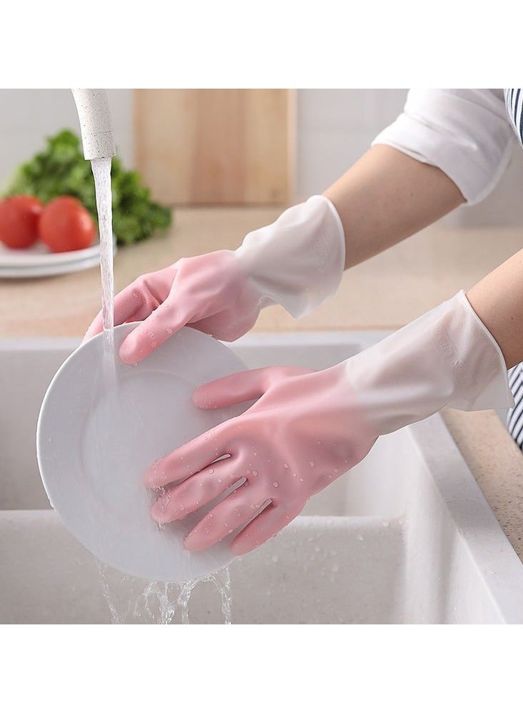 3 pairs Gradient waterproof gloves, laundry and household cleaning gloves, dishwashing gloves, anti slip waterproof durable gloves - Image 1