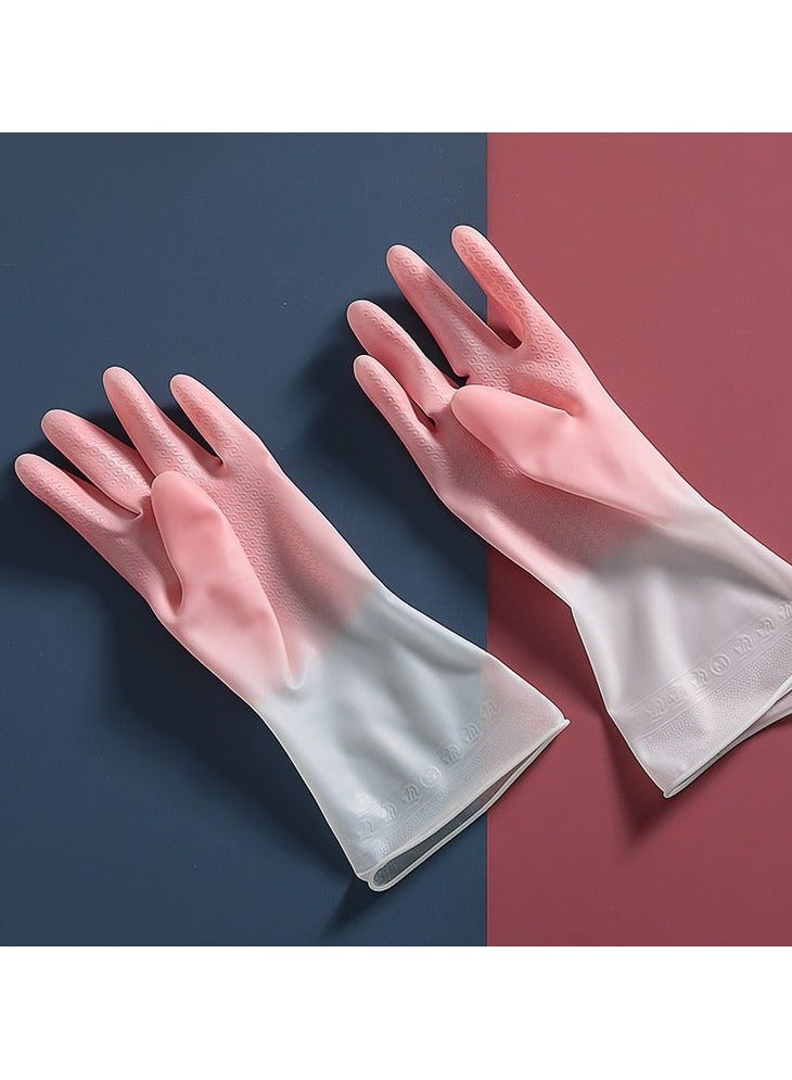 3 pairs Gradient waterproof gloves, laundry and household cleaning gloves, dishwashing gloves, anti slip waterproof durable gloves - Image 2