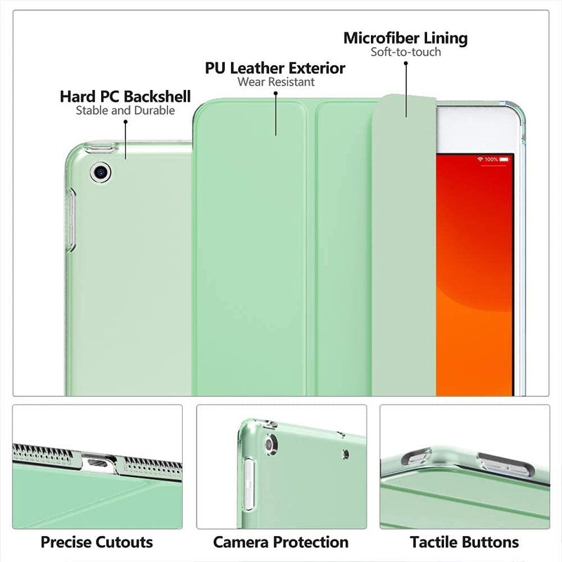 Moca Compatible Smart flip Cover case for Apple iPad 9.7 inch 2017 2018 iPad 5th 6th Generation A1893 A1954 A1822 A1823 Smart case Cover (iPad 9.7 inch 2017/2018 Launched, Light Green) - Image 3
