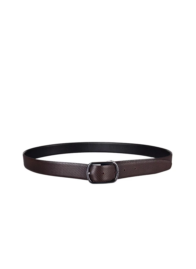 Bacca Bucci  Men's Reversible Black & Brown Textured Leather Belt for Men | Best Price UAE
