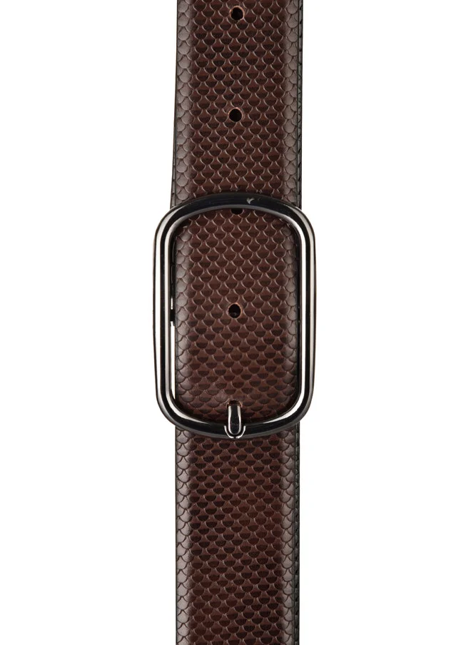 Bacca Bucci  Men's Reversible Black & Brown Textured Leather Belt for Men | Best Price UAE