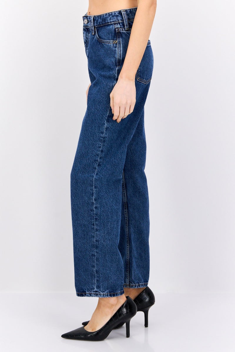 ESPRIT Women Straight Fit Washed Non Stretch Jeans, Blue - Image 4