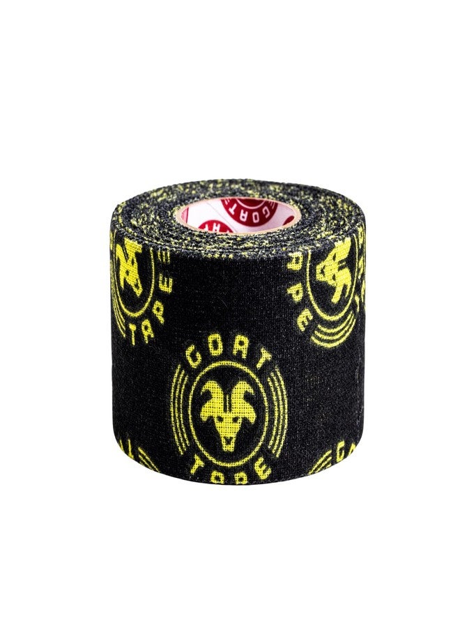 Goat Tape Scary Sticky Premium Athletic/Weightlifting Tape, Black & Yellow, Pack of 1 - Image 1