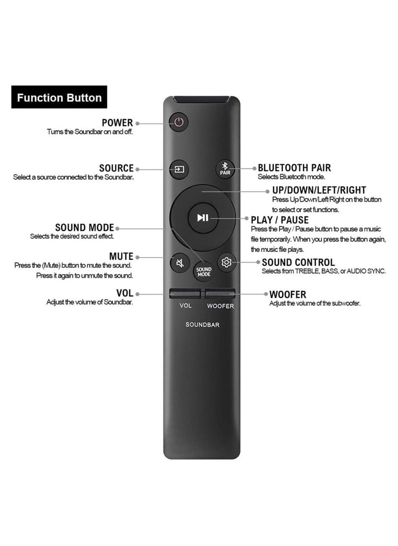 Generic - AH59-02767A Universal Remote Control Replacement for Samsung Soundbar Sound Bar Remote Controller Home Theater Surround Sound Bluetooth Speaker System - Image 1