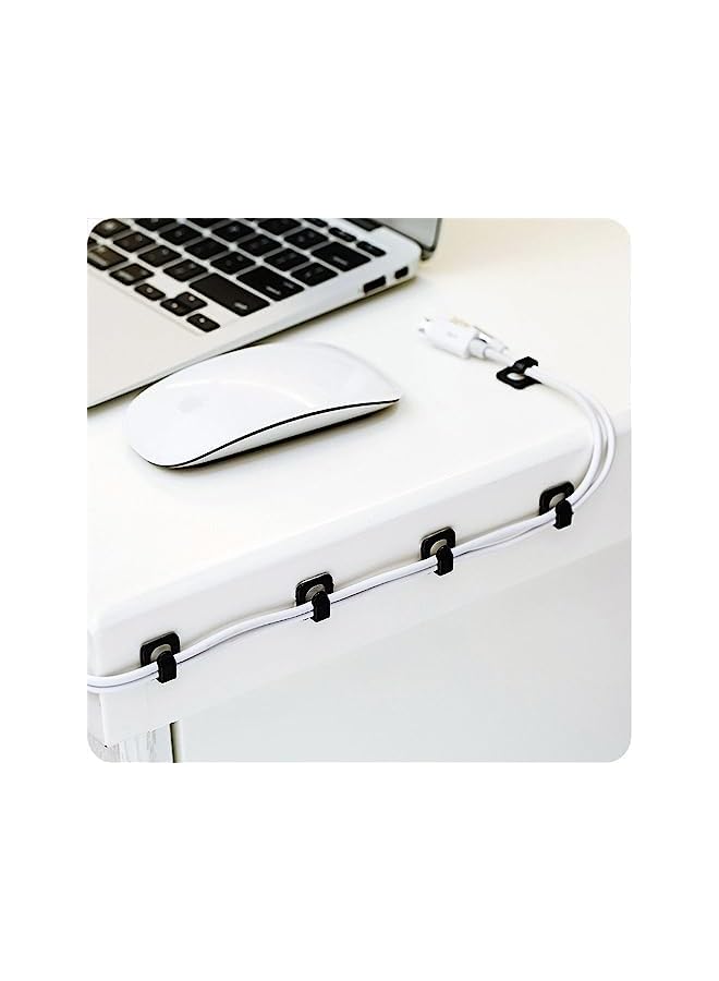 Green Tiger 18pcs Cable Organizer Clips Self-Adhesive, Wire & Cord Management Holder for Wall Desk Office and Home (Black) - Image 2