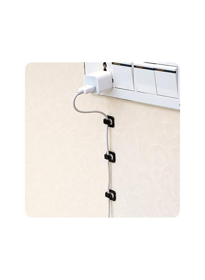 Green Tiger 18pcs Cable Organizer Clips Self-Adhesive, Wire & Cord Management Holder for Wall Desk Office and Home (Black) - Image 3